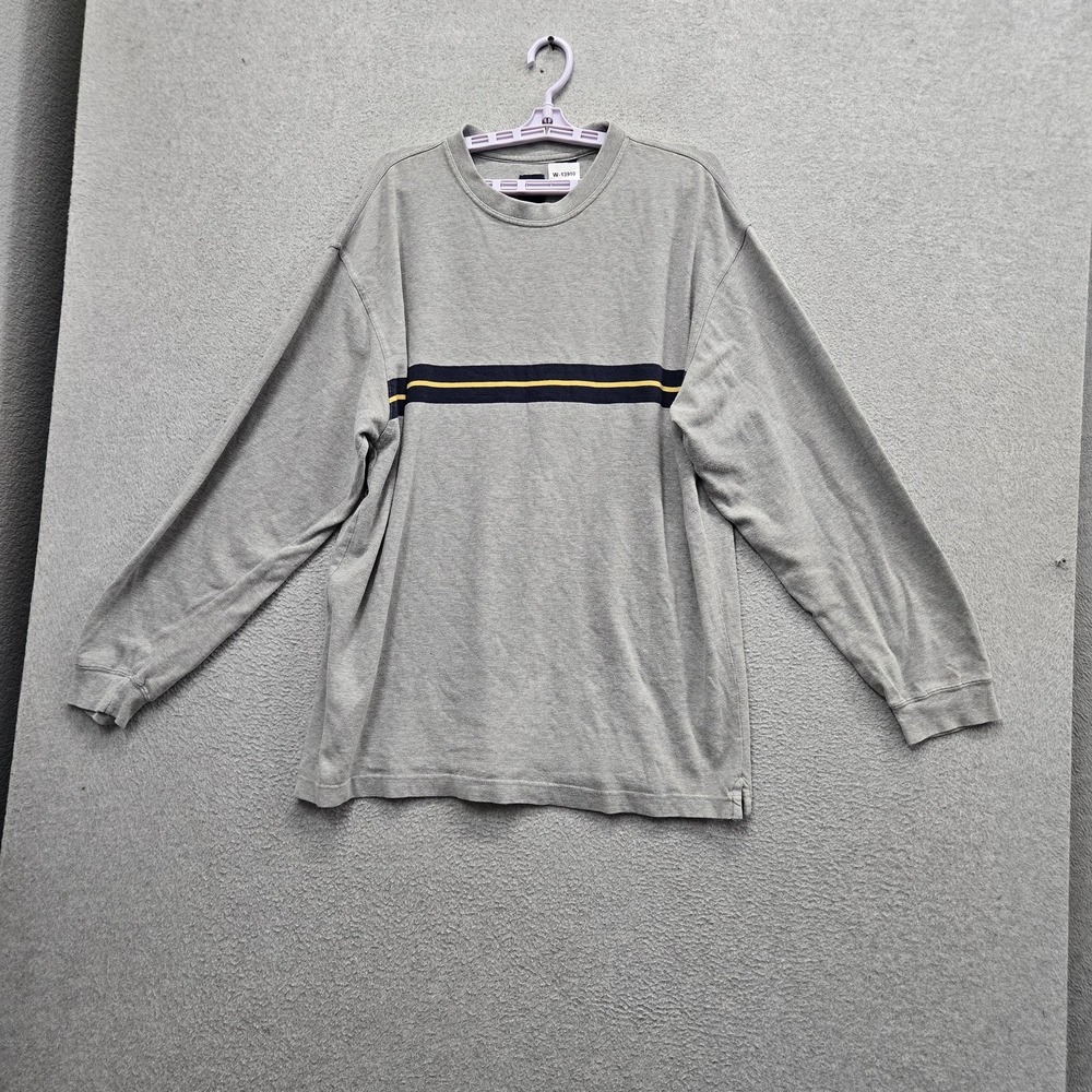 VINTAGE GAP Men Shirt XL Gray Striped Long Sleeve 90s USA